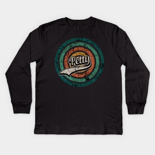 Petty // Retro Circle Crack Vintage Kids Long Sleeve T-Shirt